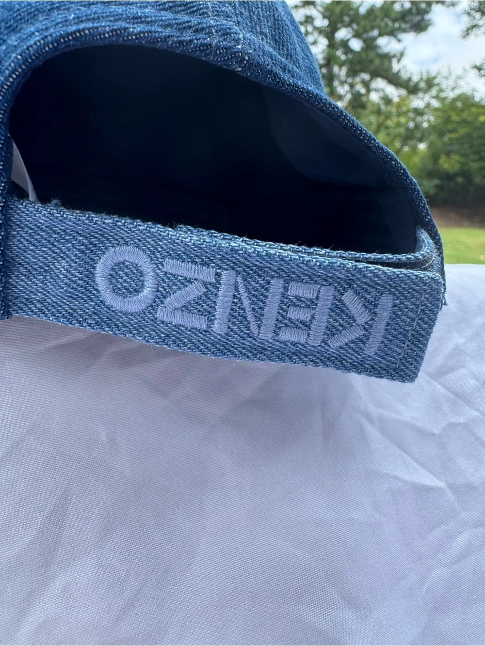 KENZO Kids Blue Denim Tiger Patch Baseball Cap Size 54